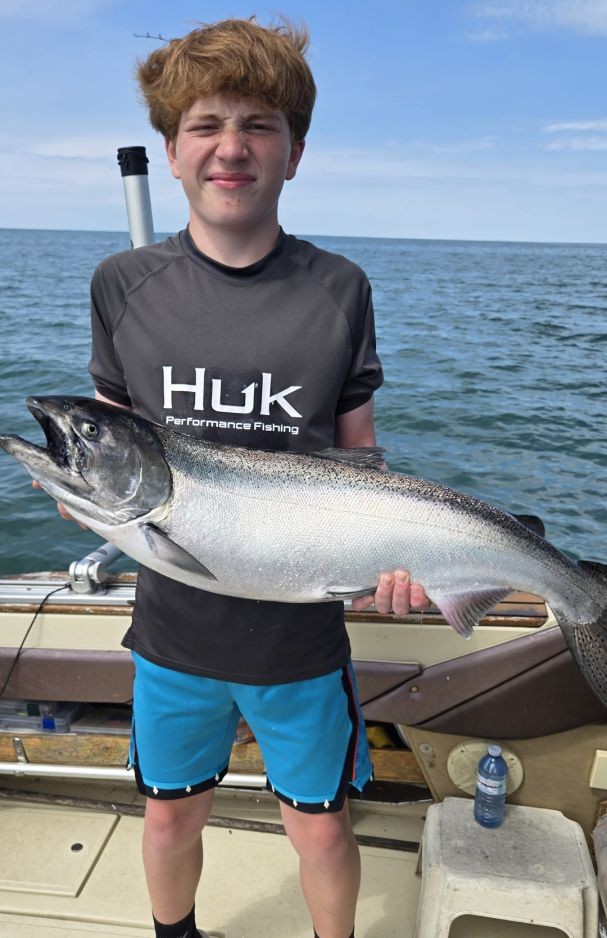 Chinook salmon caught while fishing in St. Catharines ON