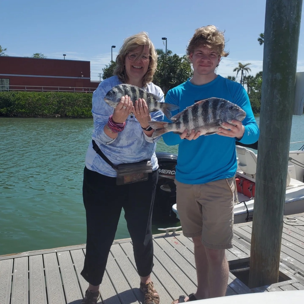 Two sheepshead fish caught in FL