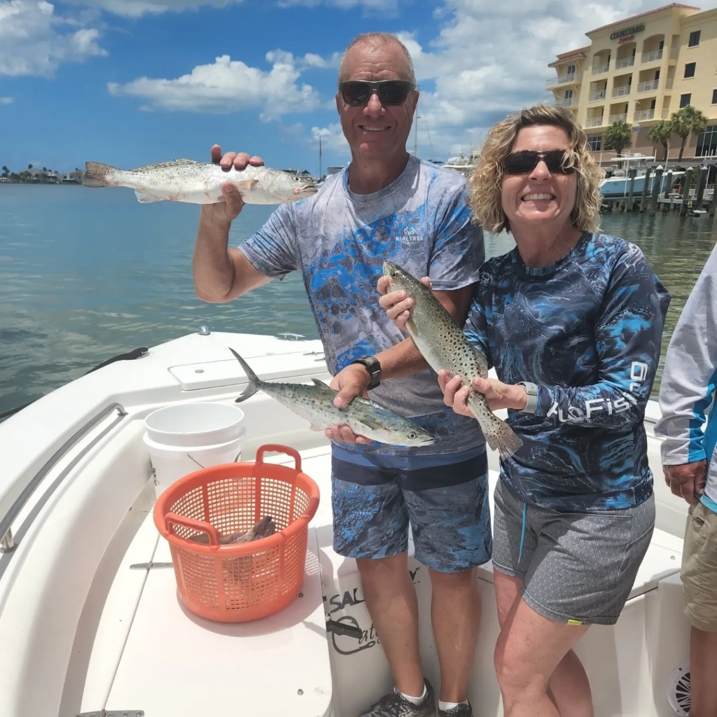 Two anglers with catch of fish in St. Petersburg
