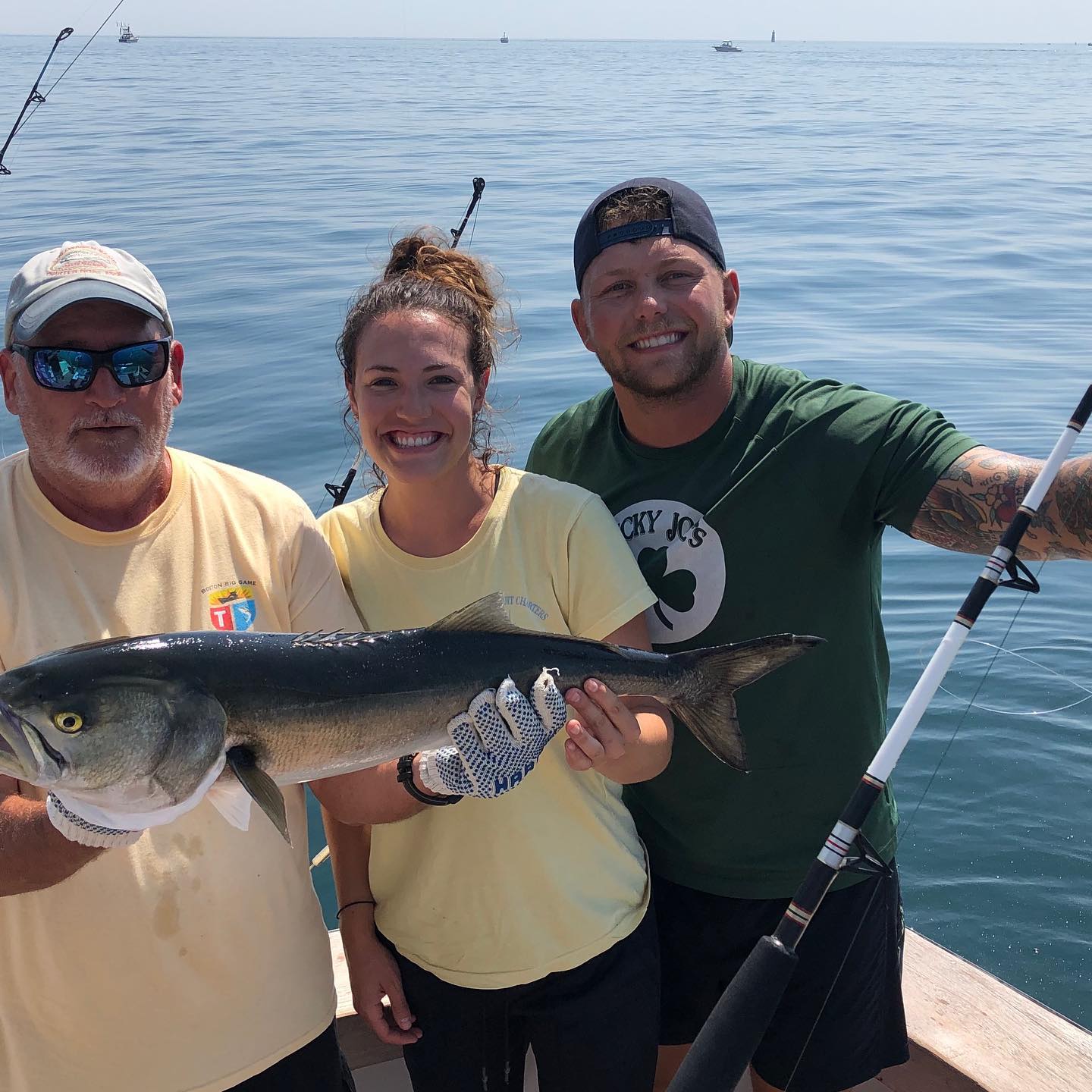 3 people fishing in Charlestown