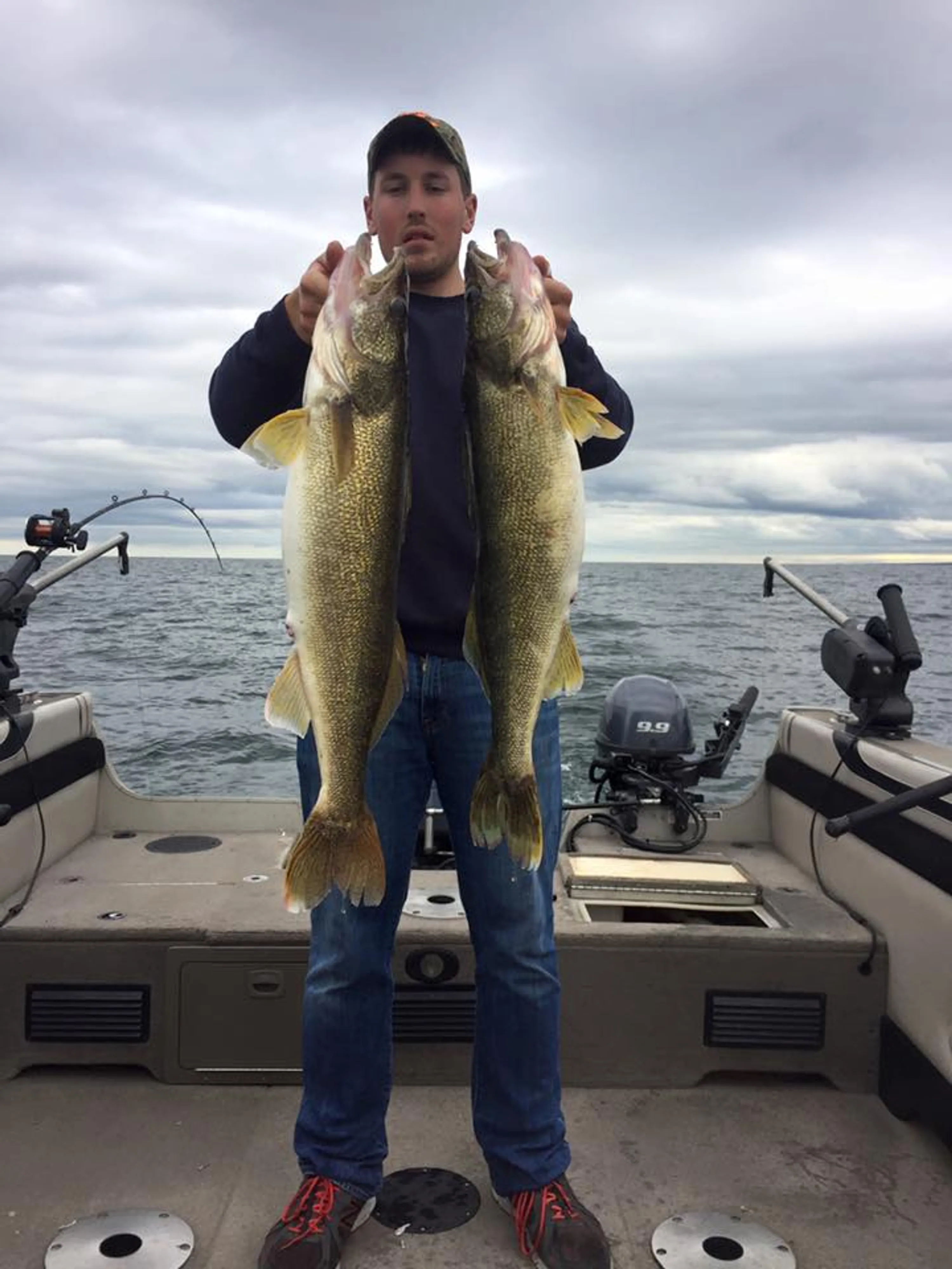 Half-day Lake Erie fishing charter boat targeting walleye, bass & trout from North Tonawanda NY