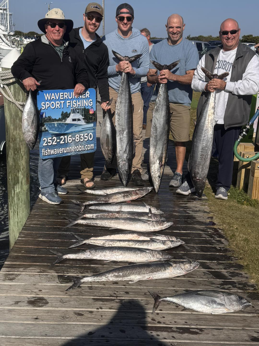 8 King Mackerel, Wahoo Fish, and Blackfin Tuna caught during fishing trip in Wanchese