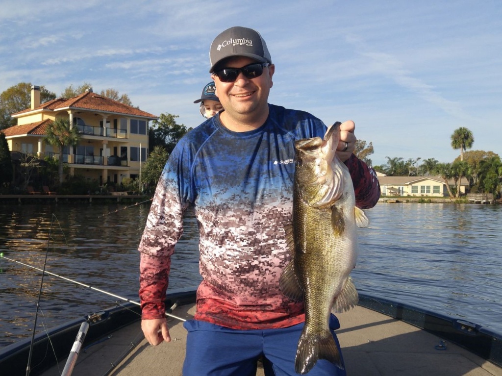 Two anglers enjoying a scenic winter haven outing