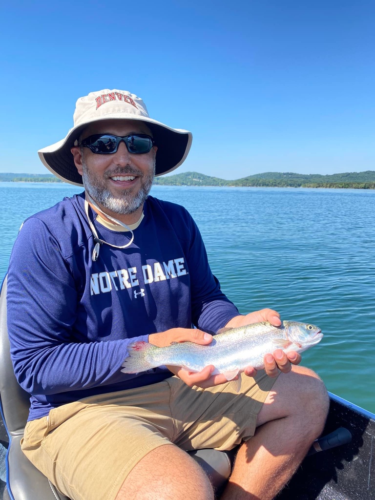 A person fishing in Missouri