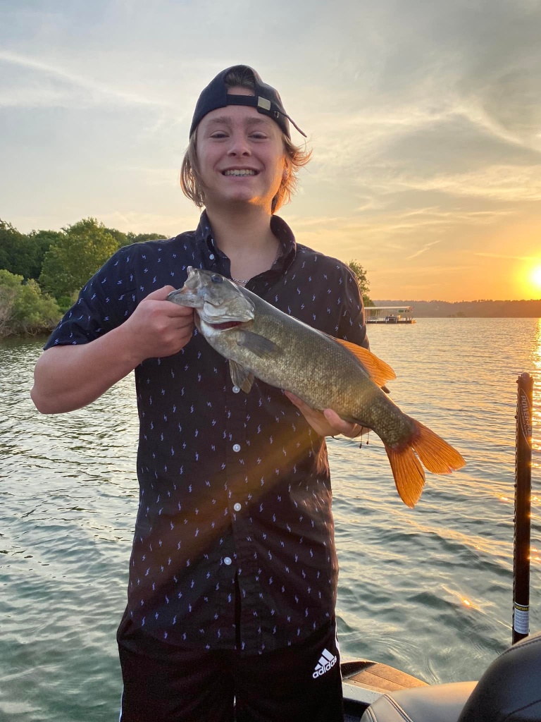 Single European seabass caught fishing in Branson