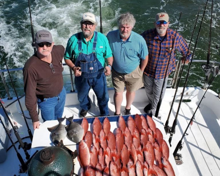 Four anglers with fishing gear in AL
