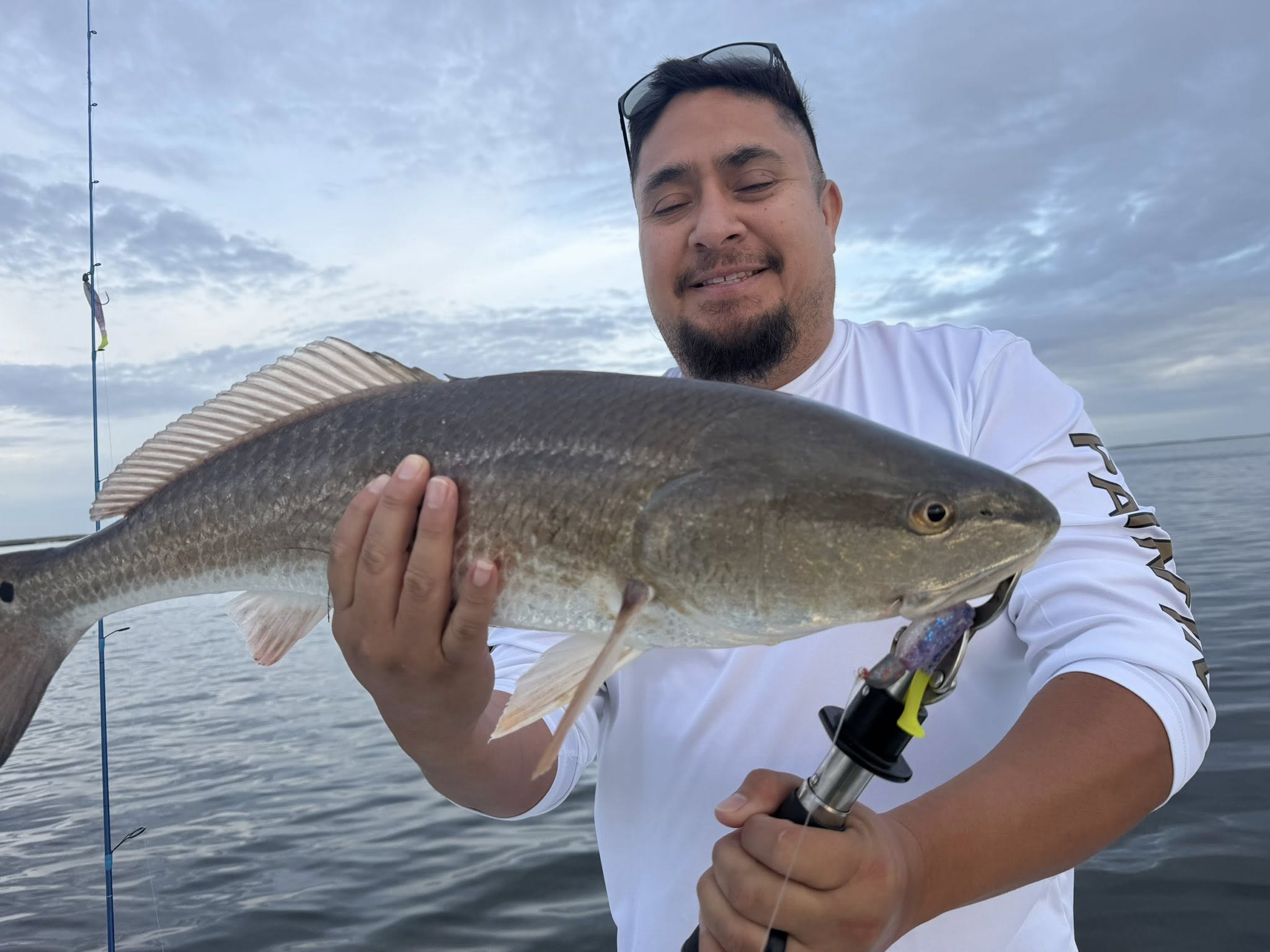 Redfish catch on fishing boat in Port Isabel TX waters