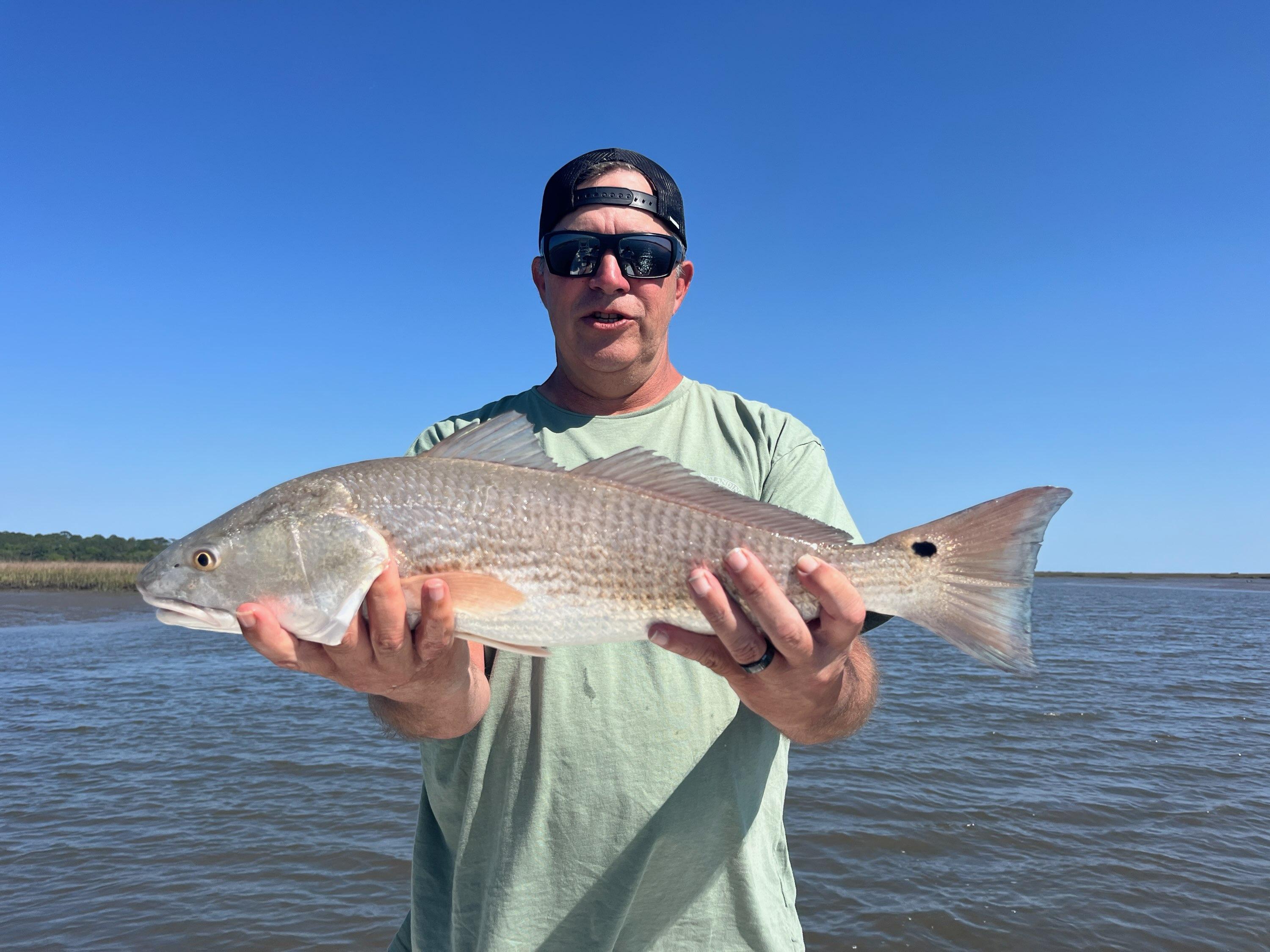 Large redfish caught while fishing in St. Augustine FL waters