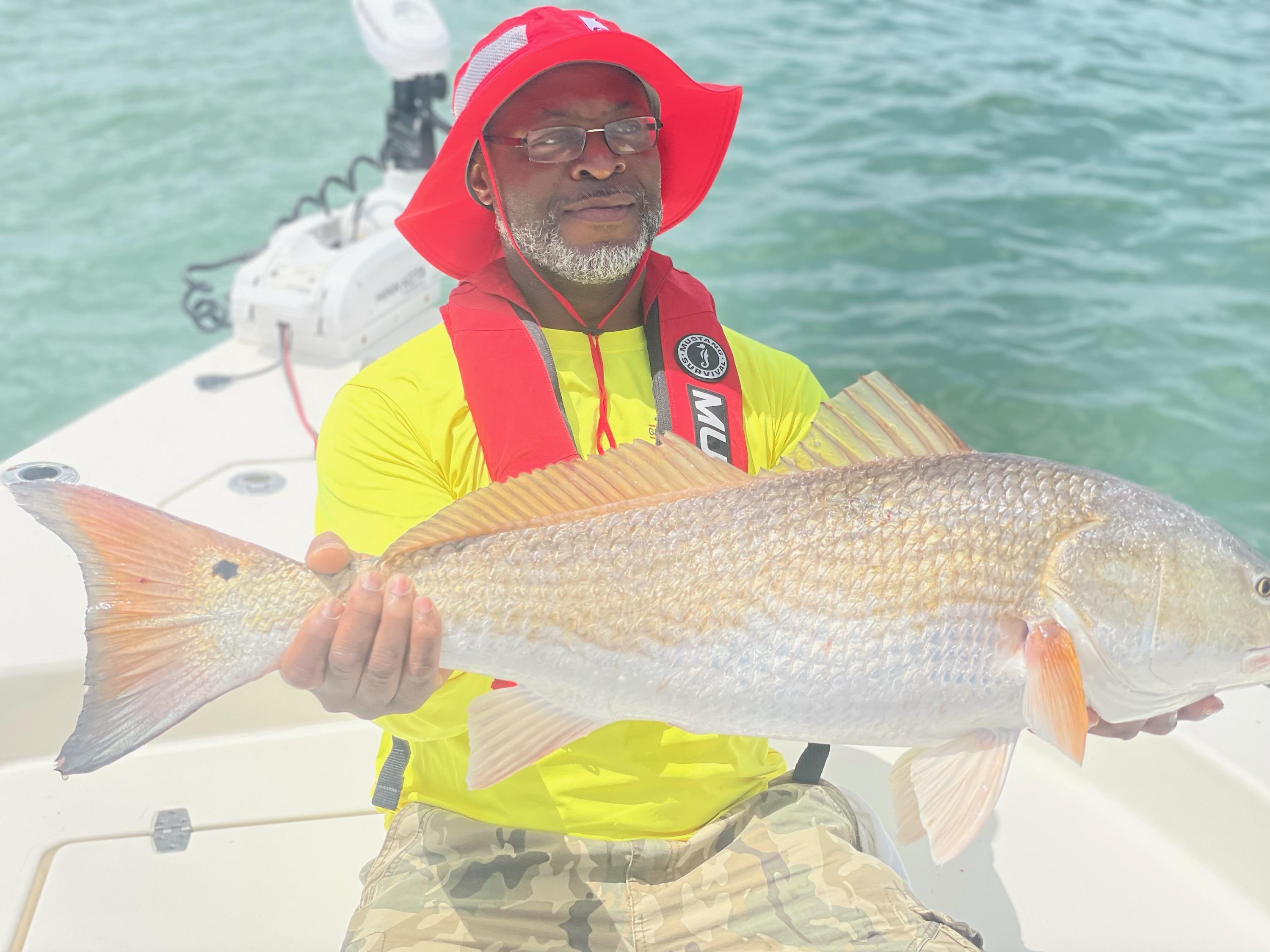 Large redfish caught during fishing trip in St. Augustine FL
