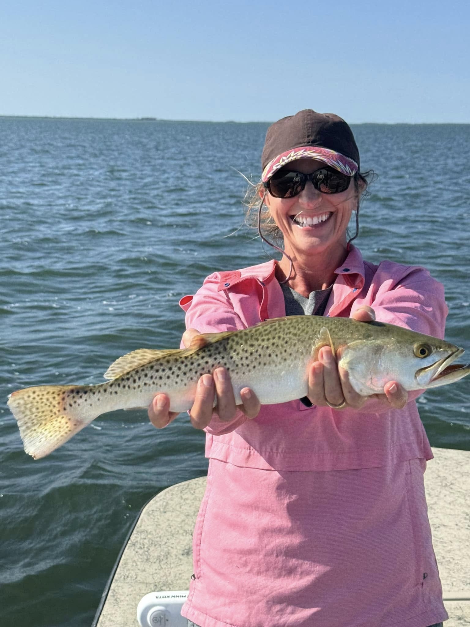 Spotted Weakfish, a 22-inch fish, caught during a fishing cruise in South Padre Island