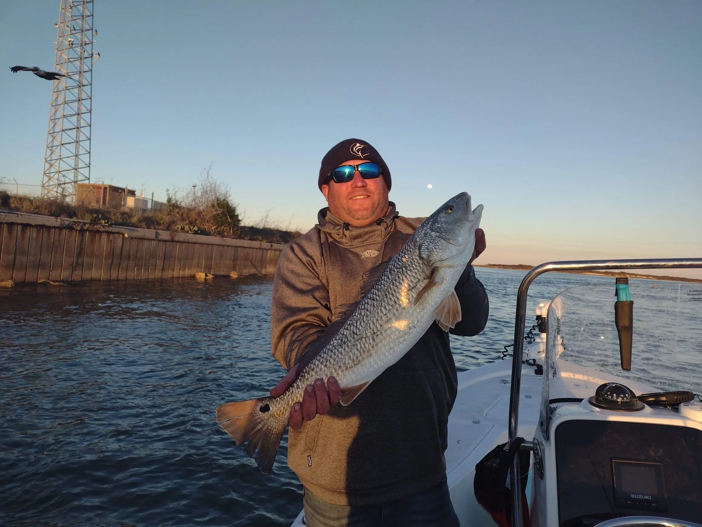 A lone angler with a 21-inch catch in TX