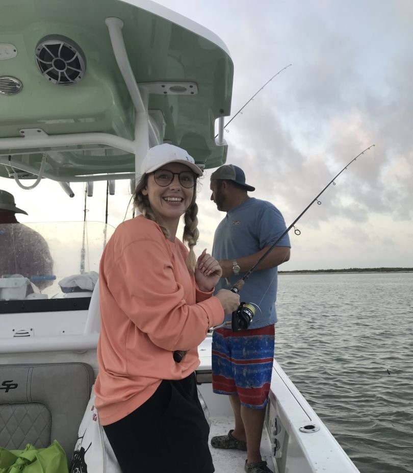 Two people fishing in TX