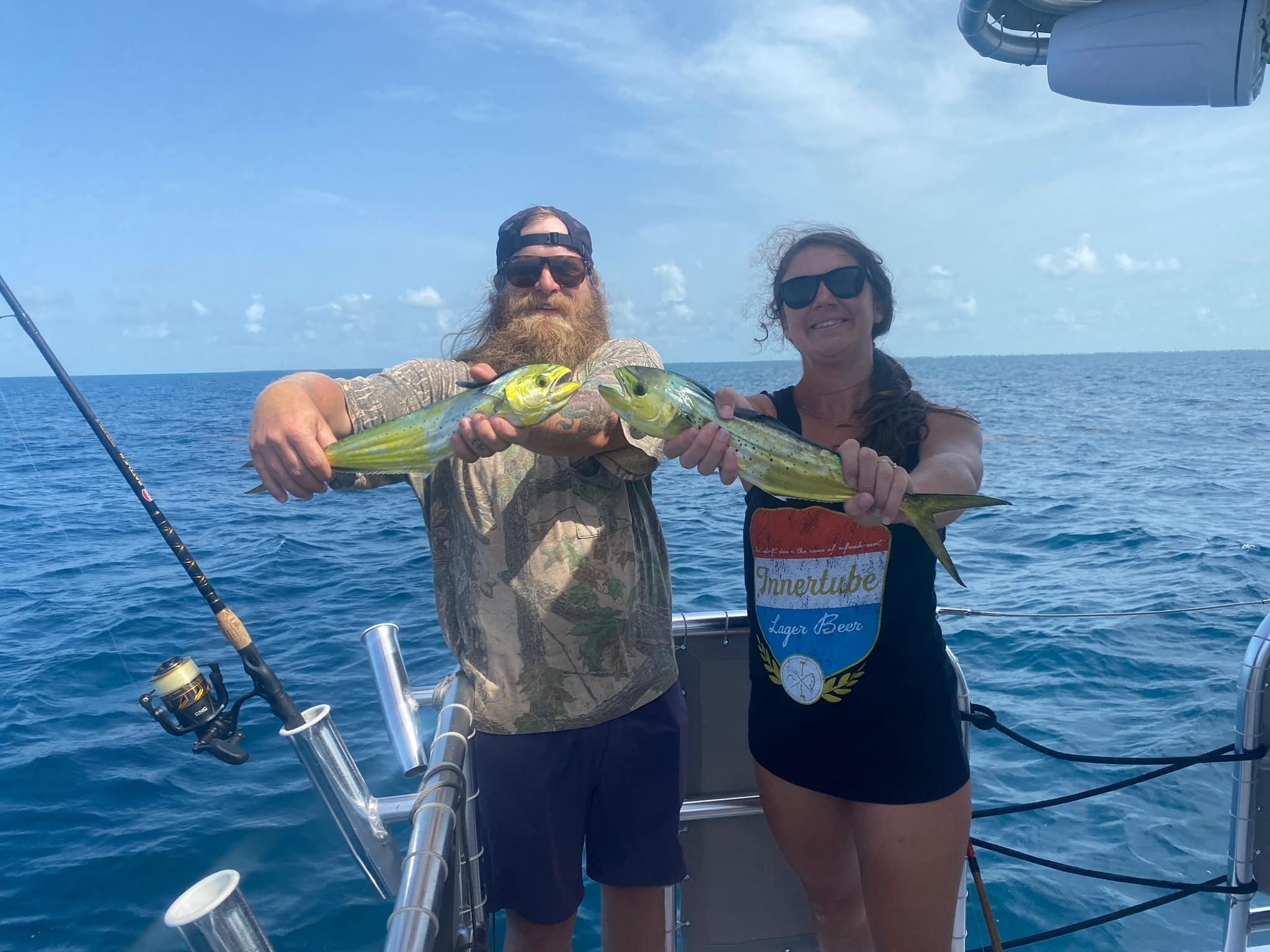 2 Anglers fishing on a boat in Marathon, Florida