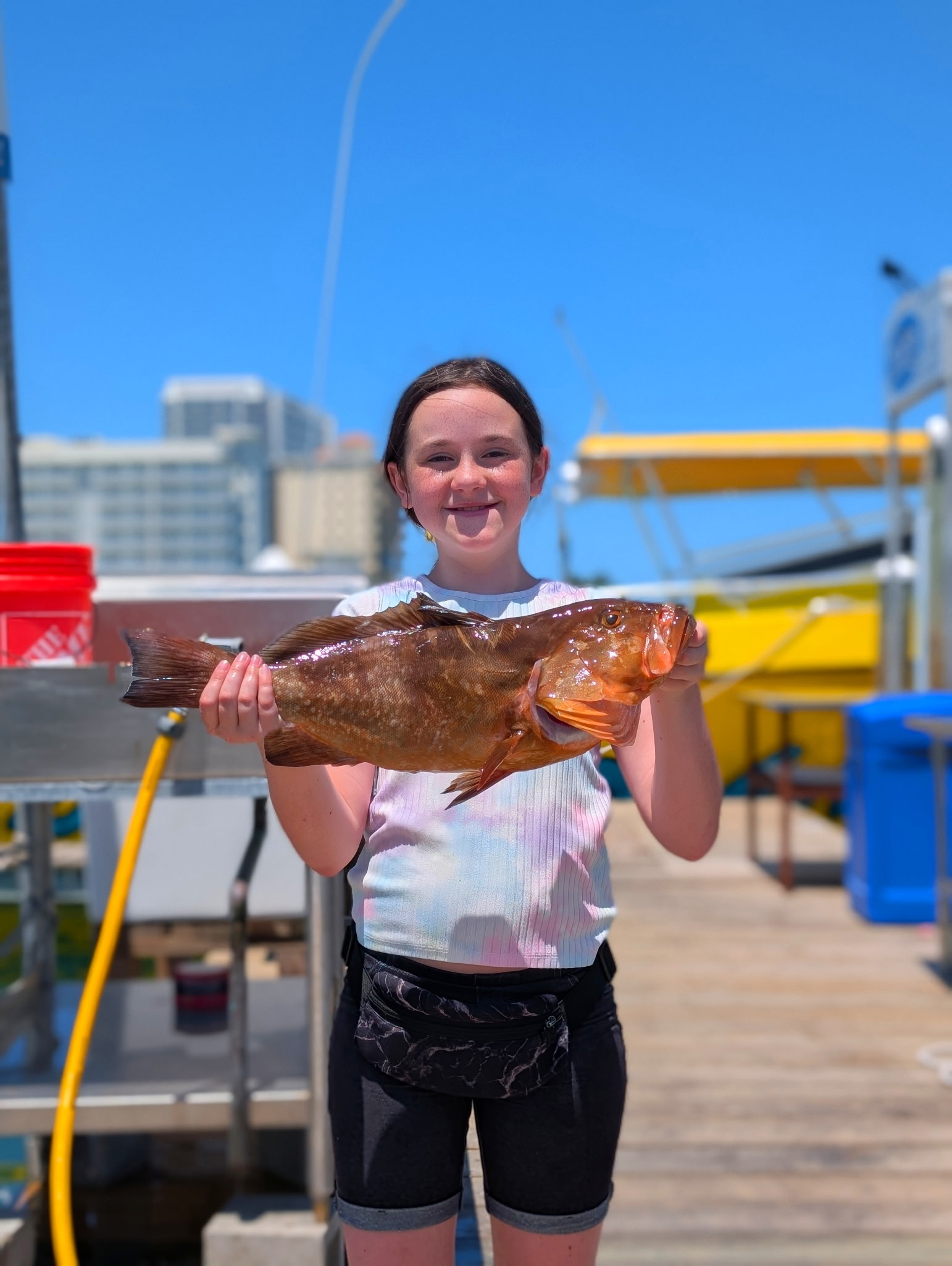Angler fishing with rod and reel at Clearwater Beach