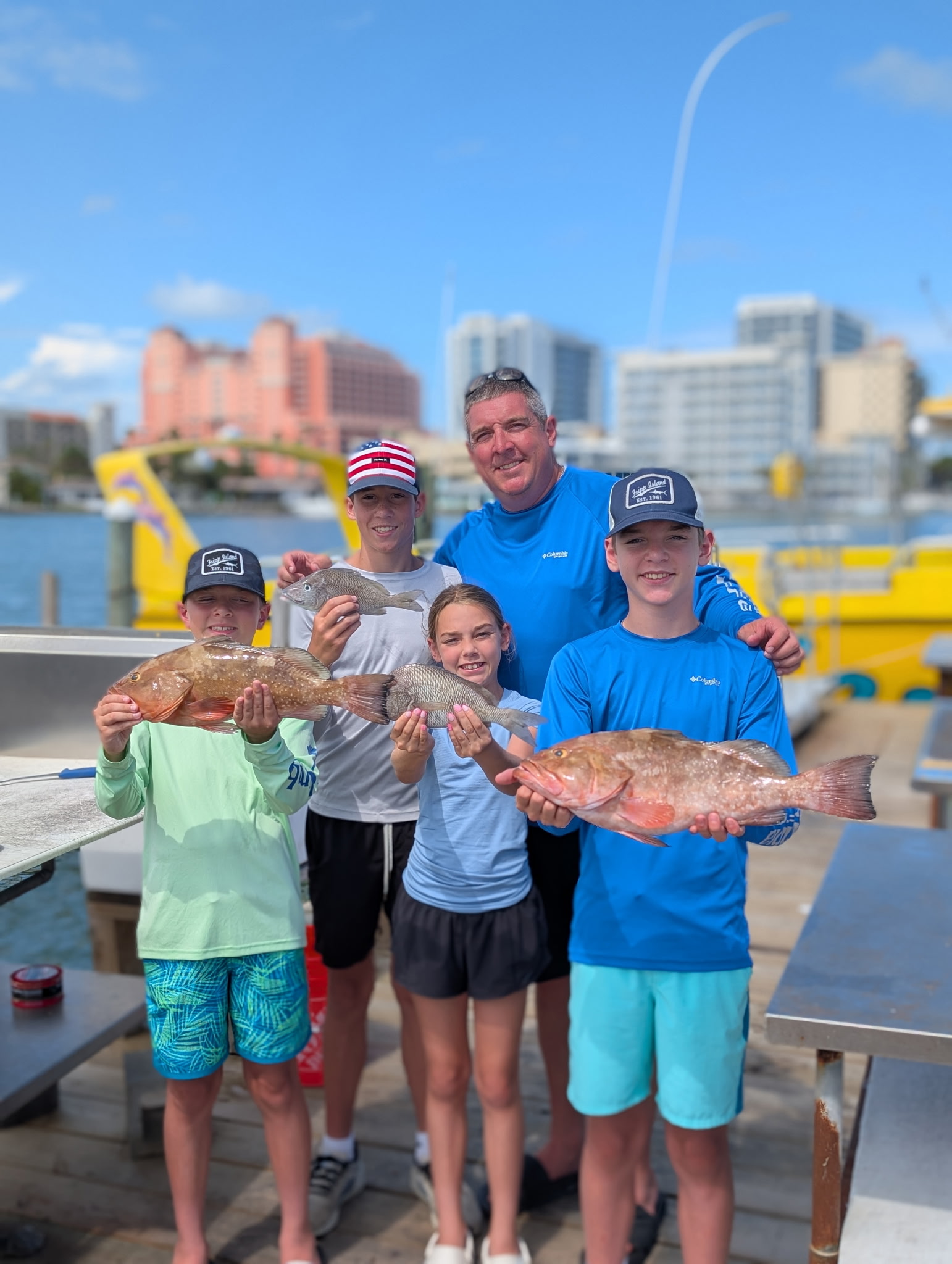 Two tautog fish caught at Clearwater Beach