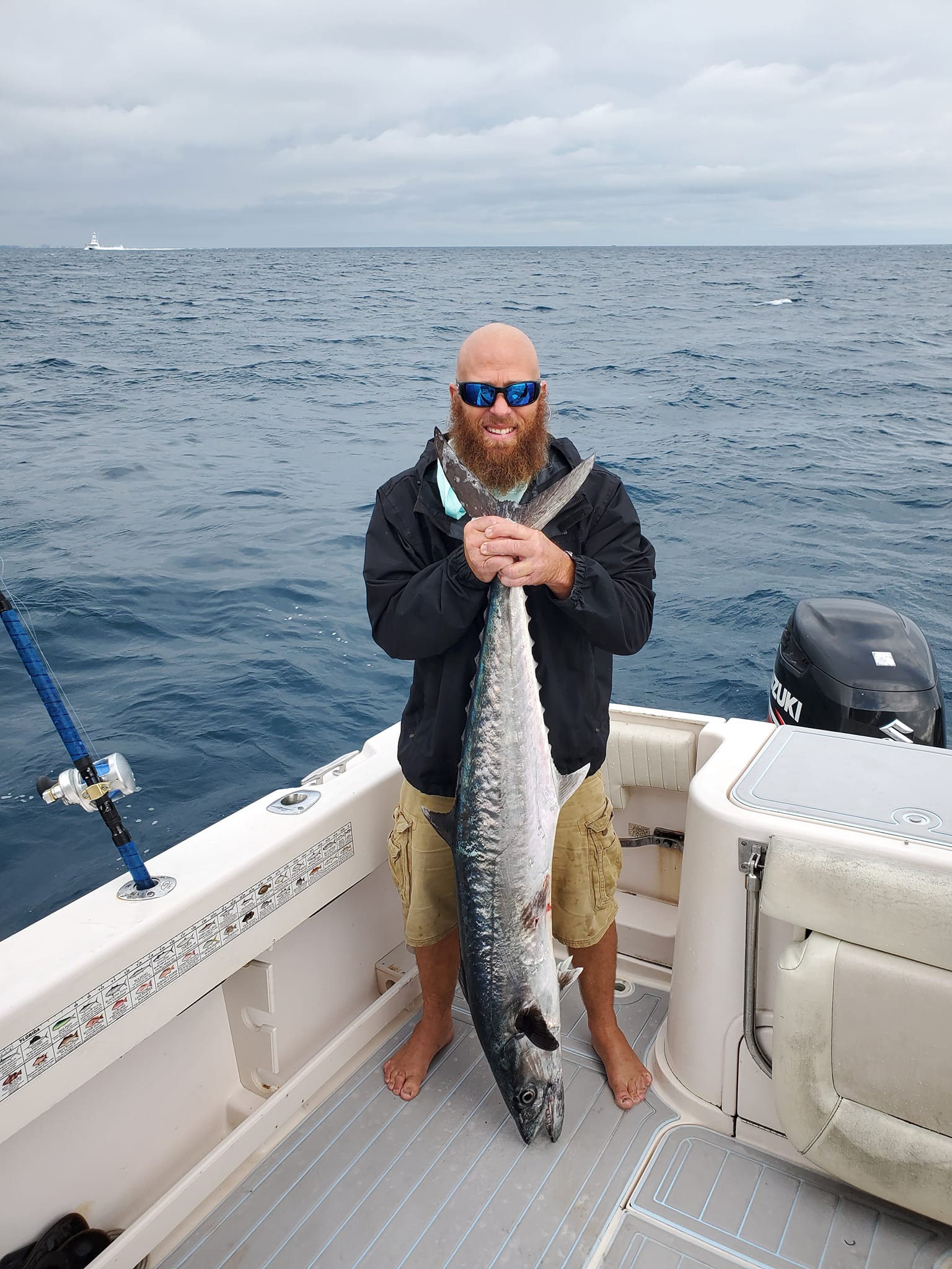 One king mackerel fish caught during fishing tour in West Palm Beach