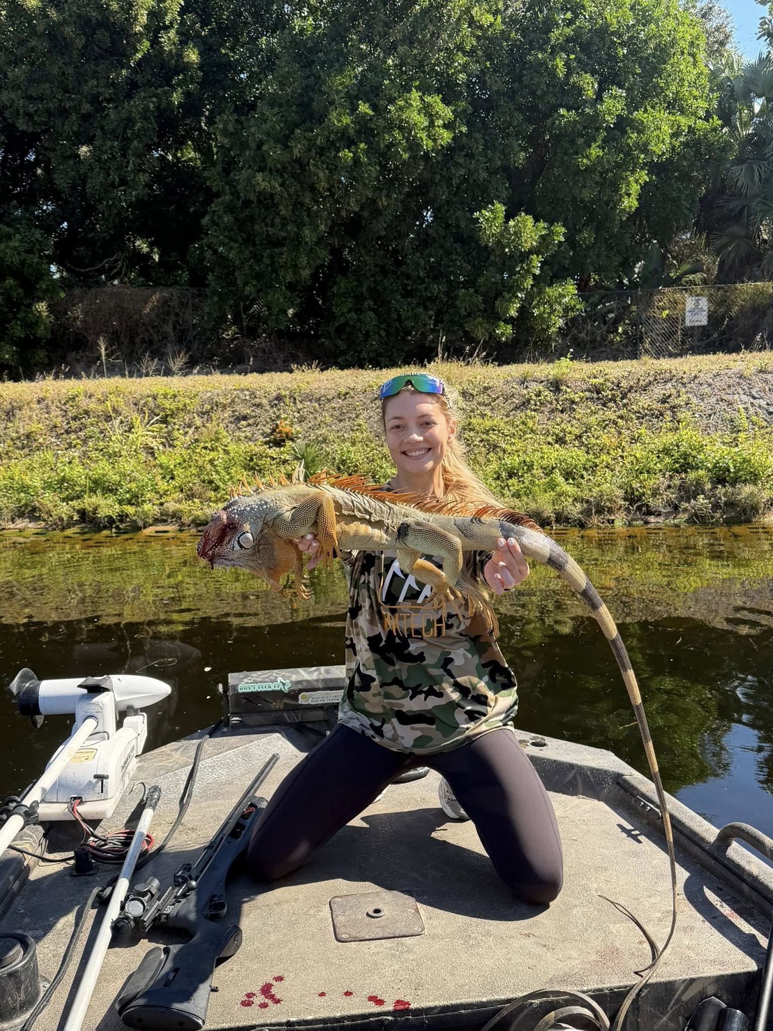 Large iguana caught while fishing in Crystal River FL
