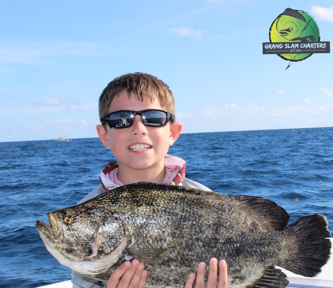 A lone tripletail fish caught while fishing in Florida