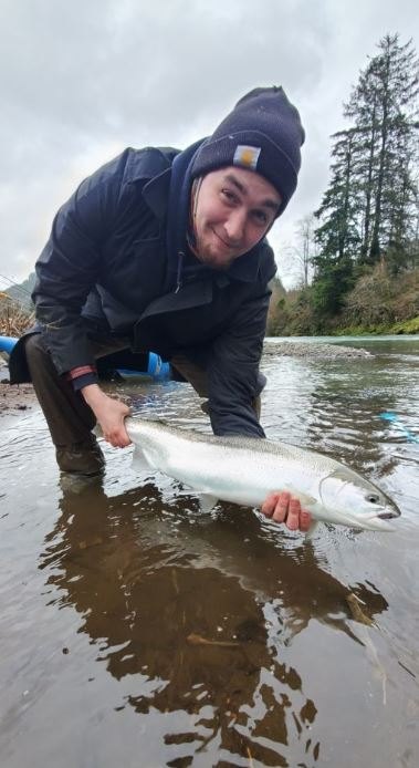 A lone angler fishing in Hebo