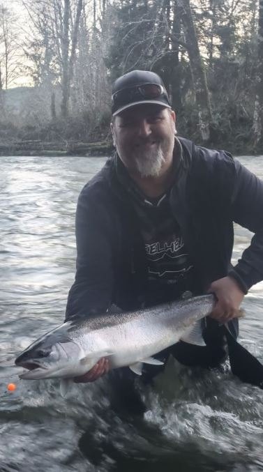 One person fishing at Hebo