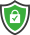 Enjoy secure flexpay options with Guidesly- A black shield surrounds a green and white secured lock with a check mark.